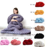 Merino Wool Super Chunky Thick Big Yarn Hand Knit Blanket