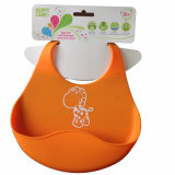 Waterproof Food Grade Silicone Aprons with Catchers for Infant Baby Kids Toddler