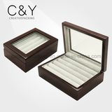 Dark Red Piano Finish Wooden Cufflink Packaging Box