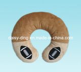 Plush Round Neck Pillow with Soccer Embordiery