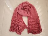 Spring/Autumn/Winter Cotton Viscose Long Embroidery Woven Scarf