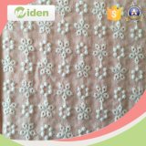 140 Cm White Color Floral Pattern Cotton Embroidery Lace Fabric