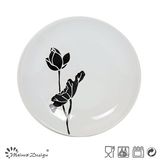 Water Lily Design Round Ceramic Salad Plate