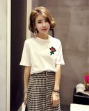 Chinese Factory Custom Rose Printing Cheap Short Sleeve