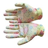 Cheap PU Gardening Gloves Flower Pattern