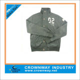 Applique Full Zip Grey Sweatshirt with High Quality (CW-HS-47)