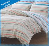 Simple Stripe Printed Polyester Bed Sheet Set