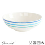 Hand Painting Simple Blue Circle Vegetable Bowl
