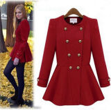 High Quality Casual Slimmming Woolen Flared Skirt Overcoat (50018)