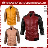 2017 Custom Made Men Black PU Leather Jacket