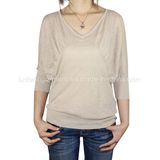 Women Fashion Knitted V Neck Long Sleeve Sweater Clothes (11SS-037)