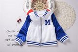 T1206 High Quality Unique Design Fashion Girl Popular Short Baseball Jacket Leisure Casual Coat Kids Outerwear for Wholesale