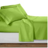 Luxury Design Solid Color Embroidery Microfiber Bed Sheet Set