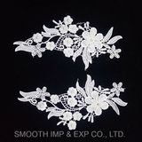 Wedding Accessories Beaded Fabric Flower Motifs Crochet Embroidery Applique Pair