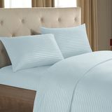 1500 Thread Count Deep Pocket Stripe Microfiber Fabric Bed Sheet Set