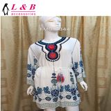 2017 New Arrival Handmade Long Sleeve 100% Rayon Ladies Blouse