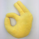 8 Inch Yellow Soft Decorative Hand Emoji Pillow