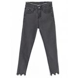 Fashion Grey Lady Jeans with Special Design on Leg Opening (HDLJ0050-18)