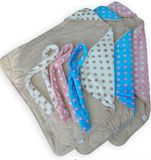 Printed Micro Mink Hooded Baby Blanket DOT Printing Quilting with Filling HR01BB036