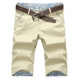 Men New Fashion Cotton Printing Summer Short with Belt