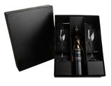 Black Corrugated Box for Wine and Two Glasses (GB-003)