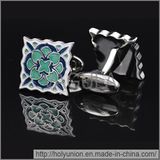 VAGULA Cuff Links Male Enamel Green Cufflinks (Hlk31715 (2))