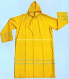 0.32mm Long PVC Raincoat with Reflective Tapes R9096