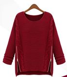 Double Zipper Hemp Flowers Sweater Girl (BTQ021)