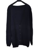 100%Cotton Women Deep V Cardigan Long Knitting Sweater with Button