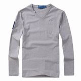 Fashion V-Neck Long Sleeve Men Cotton T-Shirt