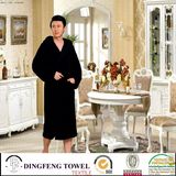 New Fashion Black Color Coral Fleece Bathrobe with Hood