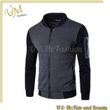 Slim Fit Casual Sports Baseball Jackets PU Leather Sleeve Jacket