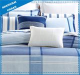 6 Piece Ocean Blue Stripe Polyester Comforter Set