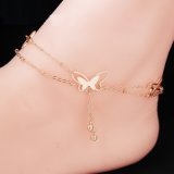 Double Gold Chains Anklets for Women Party