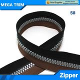 Double Color Tape Grey Teeth Resin Zipper
