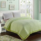 Thin Microfiber Queen Size Printed Bedding Coverlet Set