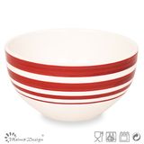 Stoneware Ceramic Color Stripe Handpainting Bowl