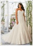 2016 Strapless Ball Gown Plus Size Wedding Dresses PLD3196