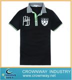 Black Color Printed Golf Polo Shirt for Men