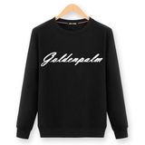 2017 Fashion Custom Women Black Cotton Print Sweatshirts