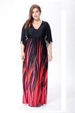 Women Printing Dress Long Skirt Sling Evening Dress Large Size