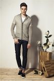 Custom V-Neck Knit Men Cardigan with Zip