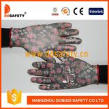 Ddsafety 2017 Flower Design Polyester Liner PU Glove