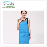 100%Polyester Promotional Light Blue Color Gift Kitchen Apron