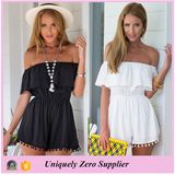 2016 Latest Sexy off-Shoulder Elastic Waist Loose Dress with Fringed