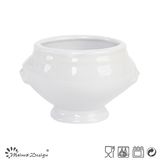White Glazing Bowl with Lion Head