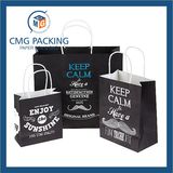 Black Kraft Paper Bag with Twist Paper