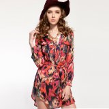 High Quality Chiffon Shirtdress Design Ladies Clothing Supplier