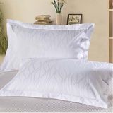 100% Cotton White Dobby Pillow Case for Hotel