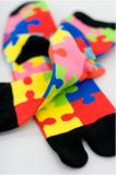 Toe Sock Color Puzzle Design Popular for Kids Tabi Sock